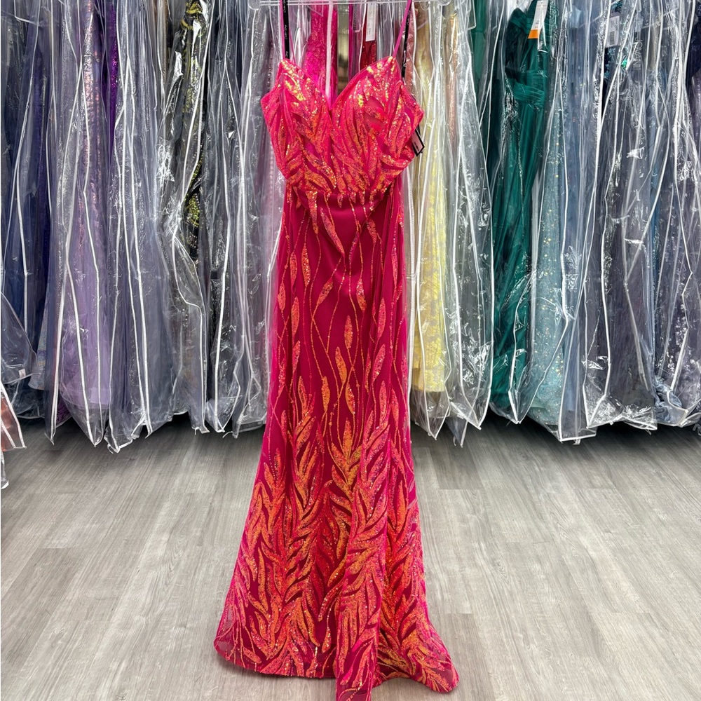 Size 6 NWT Candice Wang Elegant Pink Women's Dress Prom